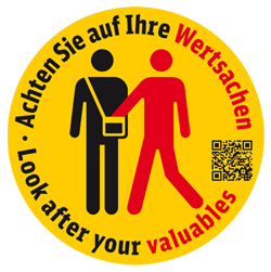"Achten Sie auf Ihre Wertsachen" - Plakat der gemeinsamen Präventionsmaßnahme