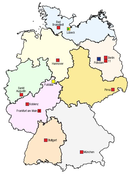 Regionale Zuständigkeiten der Bundespolizei