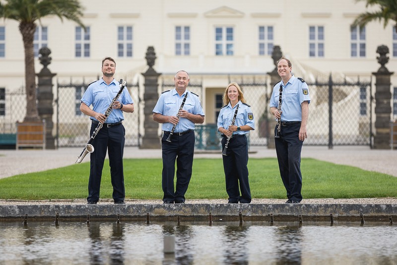 Das Klarinetten-Quartett des Bundespolizeiorchesters Hannover